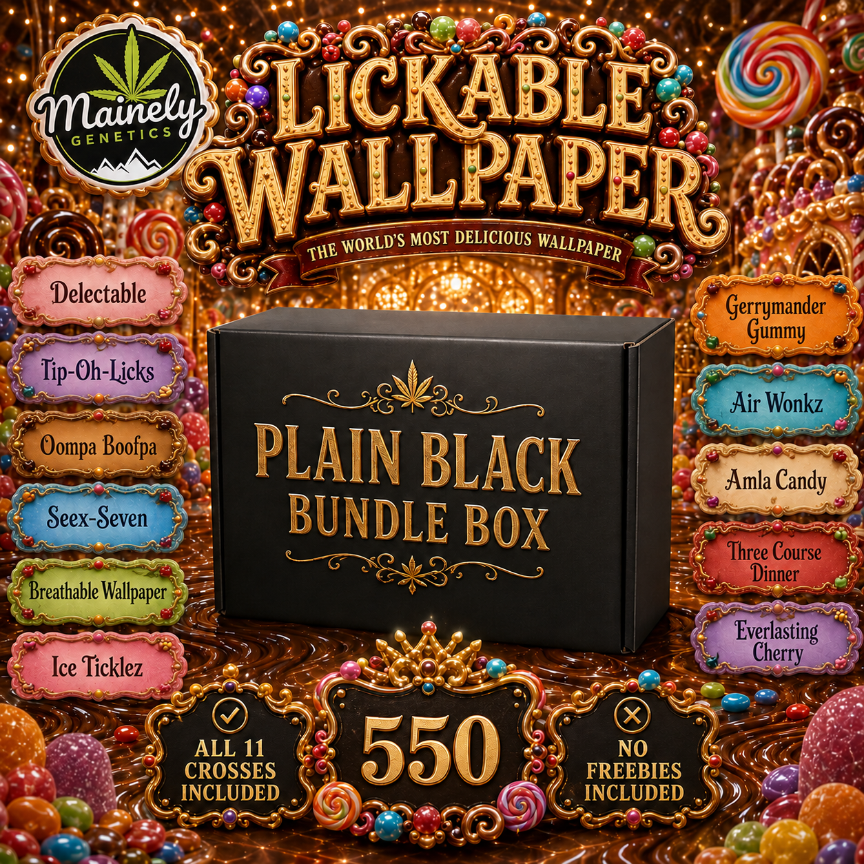Lickable Wallpaper — Plain Black Bundle Box
