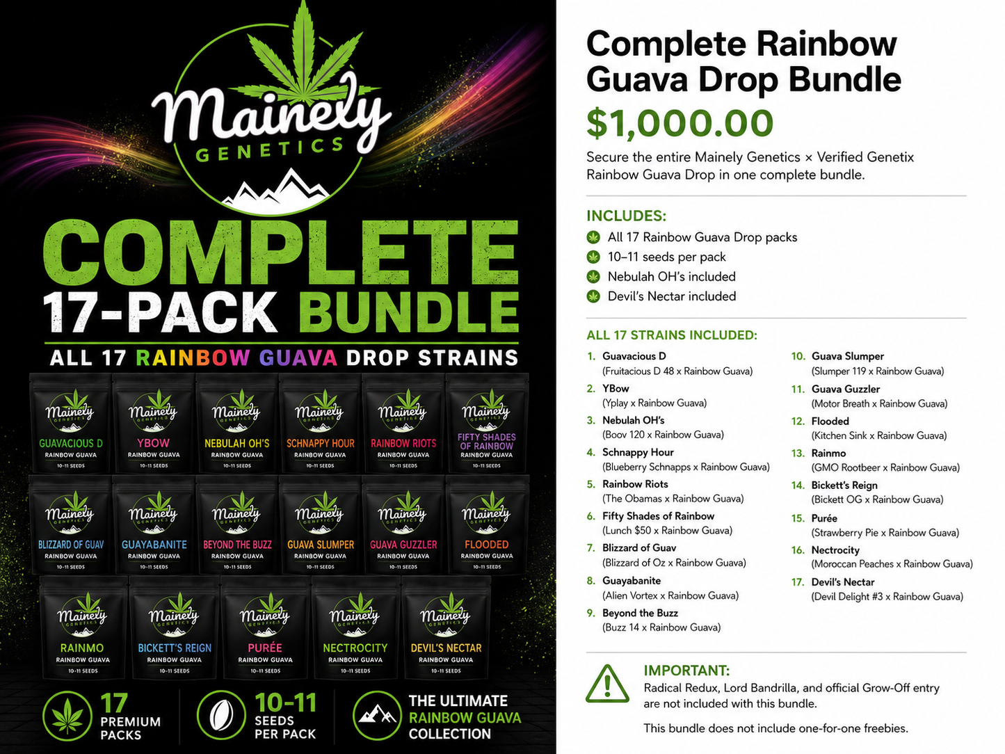 Complete Rainbow Guava Drop Bundle — All 17 Packs